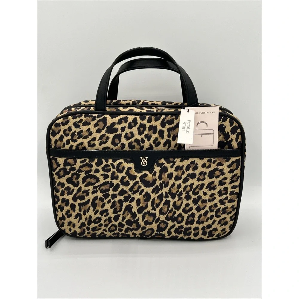 Victoria's Secret Leopard Print Travel Toiletry Bag Hanging Cosmetic Case NWT